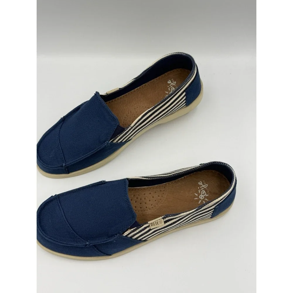 Dije California Mariner Slip On Shoes Women's 9 Navy Striped Comfort Casual NWB